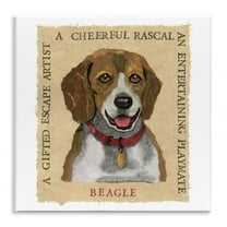 Stupell Industries Fun Beagle Pet Phrases Animals Painting Unframed Art Print Wall Art, 12 x 12
