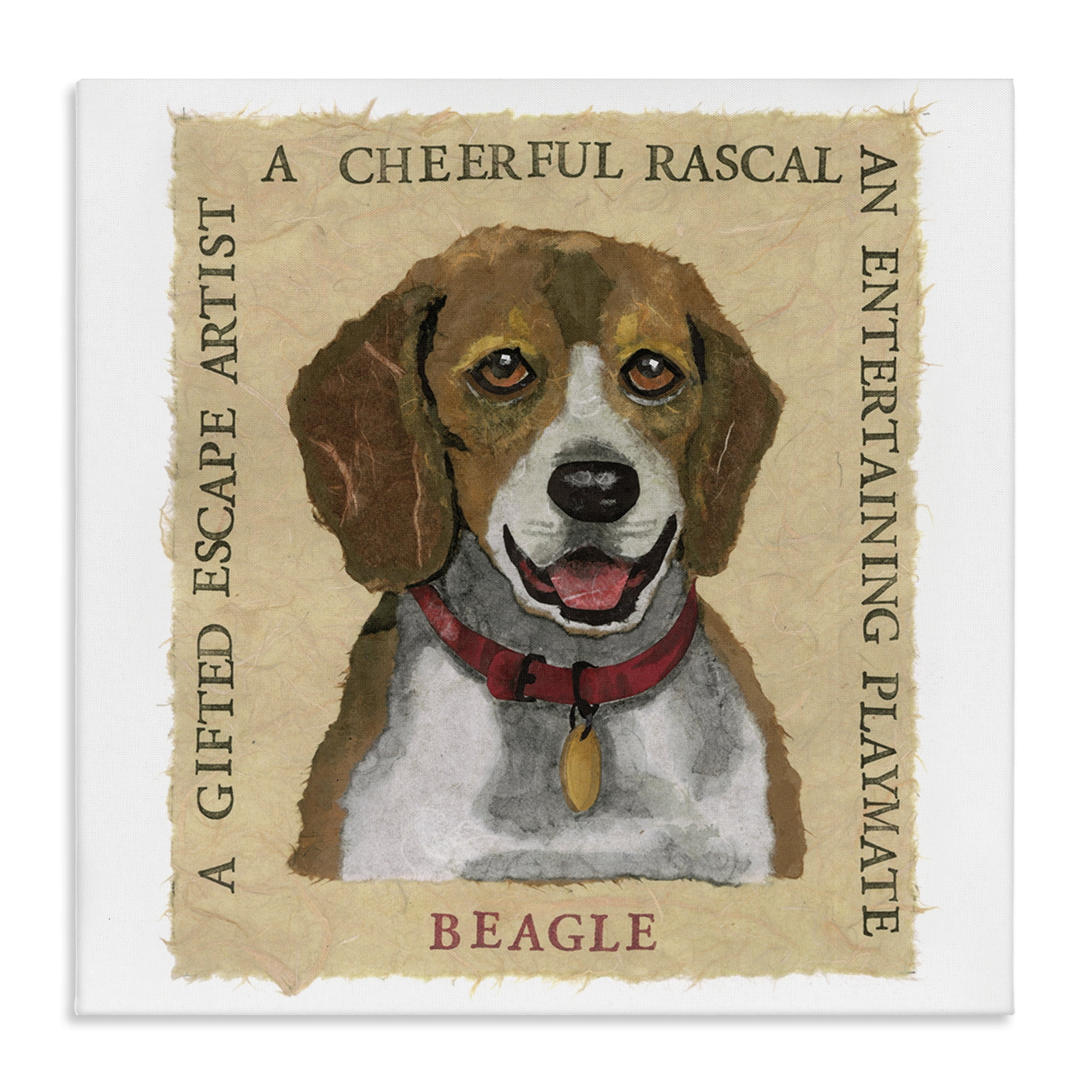 Stupell Industries Fun Beagle Pet Phrases Animals Painting Wrapped Canvas Art Print Wall Art, 30 x 30