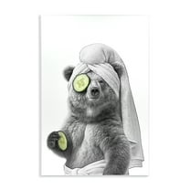 Stupell Industries Fun Bear Face Mask Typography Painting Unframed Art Print Wall Art, 10 x 15