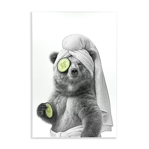 Stupell Industries Fun Bear Face Mask Typography Painting Unframed Art Print Wall Art, 10 x 15