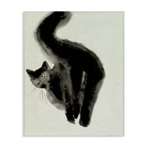 Stupell Industries Fun Black Cat Behind Animals Painting Wrapped Canvas Art Print Wall Art, 16 x 20