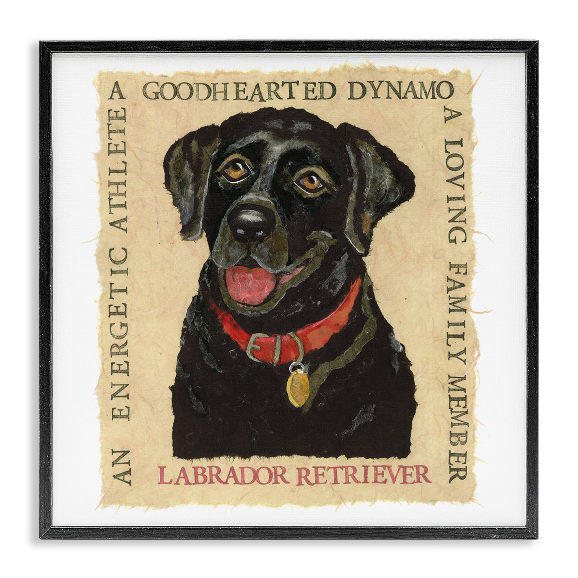 Stupell Industries Fun Black Labrador Phrases Animals Painting Black Framed Art Print Wall Art, 17 x 17
