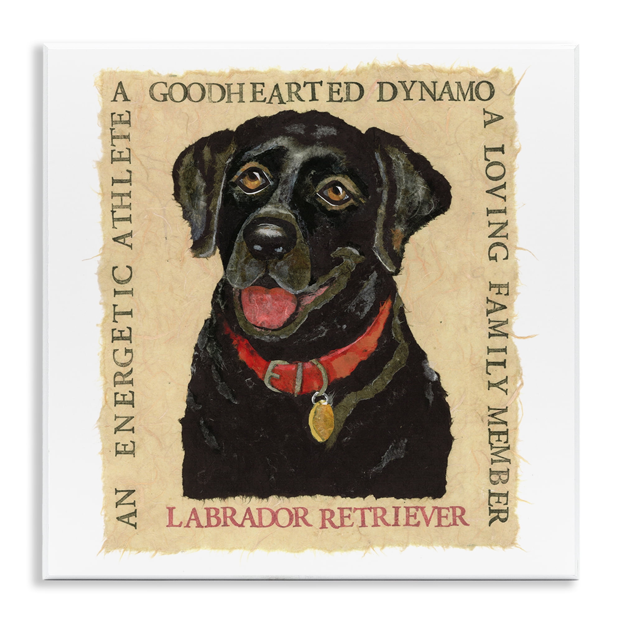 Stupell Industries Fun Black Labrador Phrases Animals Painting Unframed Art Print Wall Art, 12 x 12