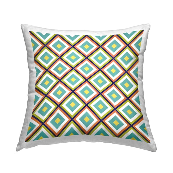 Stupell Industries Fun Blue Geometric Pattern Printed Throw Pillow Design by Irena Orlov