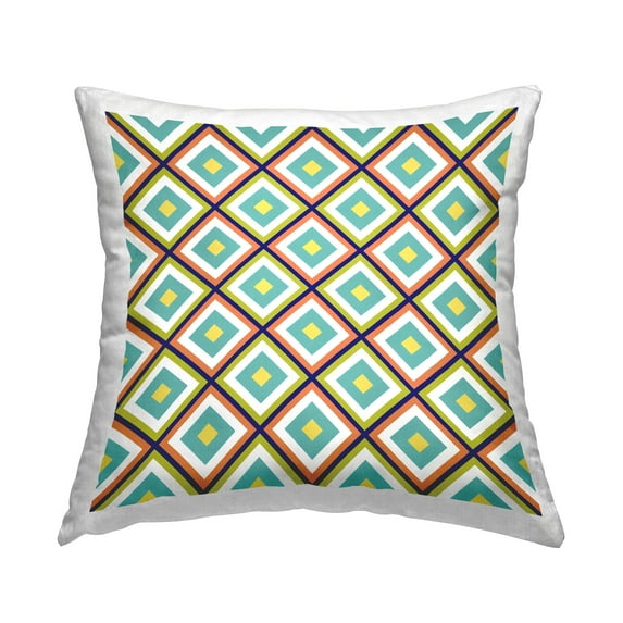 Stupell Industries Fun Blue Geometric Pattern Printed Throw Pillow Design by Irena Orlov