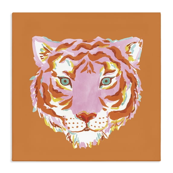 Stupell Industries Eclectic Fun Bold Orange Tiger Canvas Art, 24 x 24, by Karolina Sato