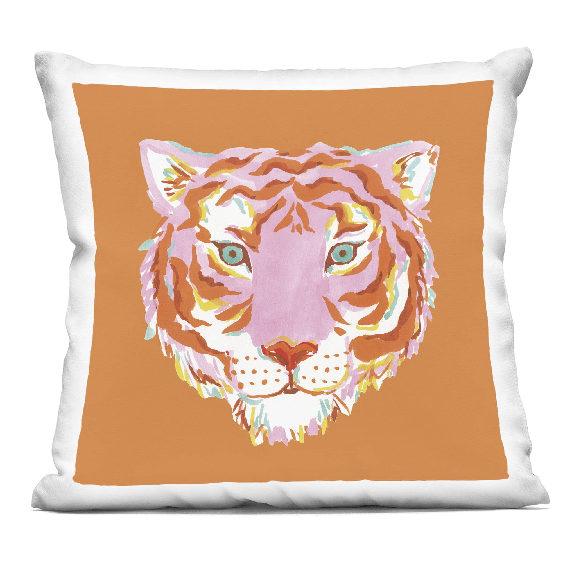 Stupell Industries Fun Bold Orange Tiger Decorative Printed Throw Pillow, design by Karolina Sato, 18 x 7 x 18