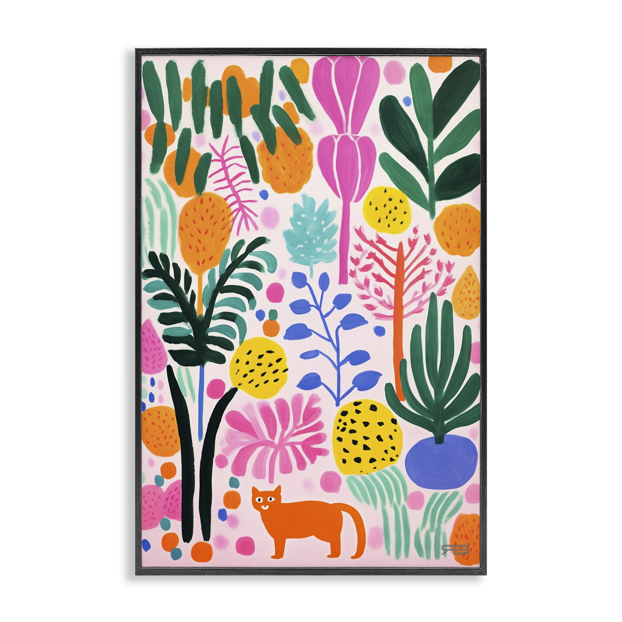 Stupell Industries Fun Botanical Tropics Botanical & Floral Painting Black Framed Art Print Wall Art, 12 x 18