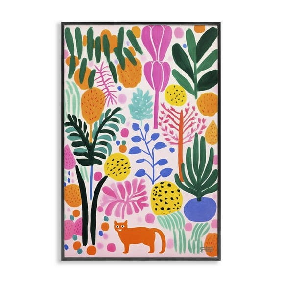 Stupell Industries Fun Botanical Tropics Botanical & Floral Painting Black Framed Art Print Wall Art, 12 x 18