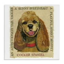 Stupell Industries Fun Cocker Spaniel Phrases Animals Painting Wrapped Canvas Art Print Wall Art, 17 x 17