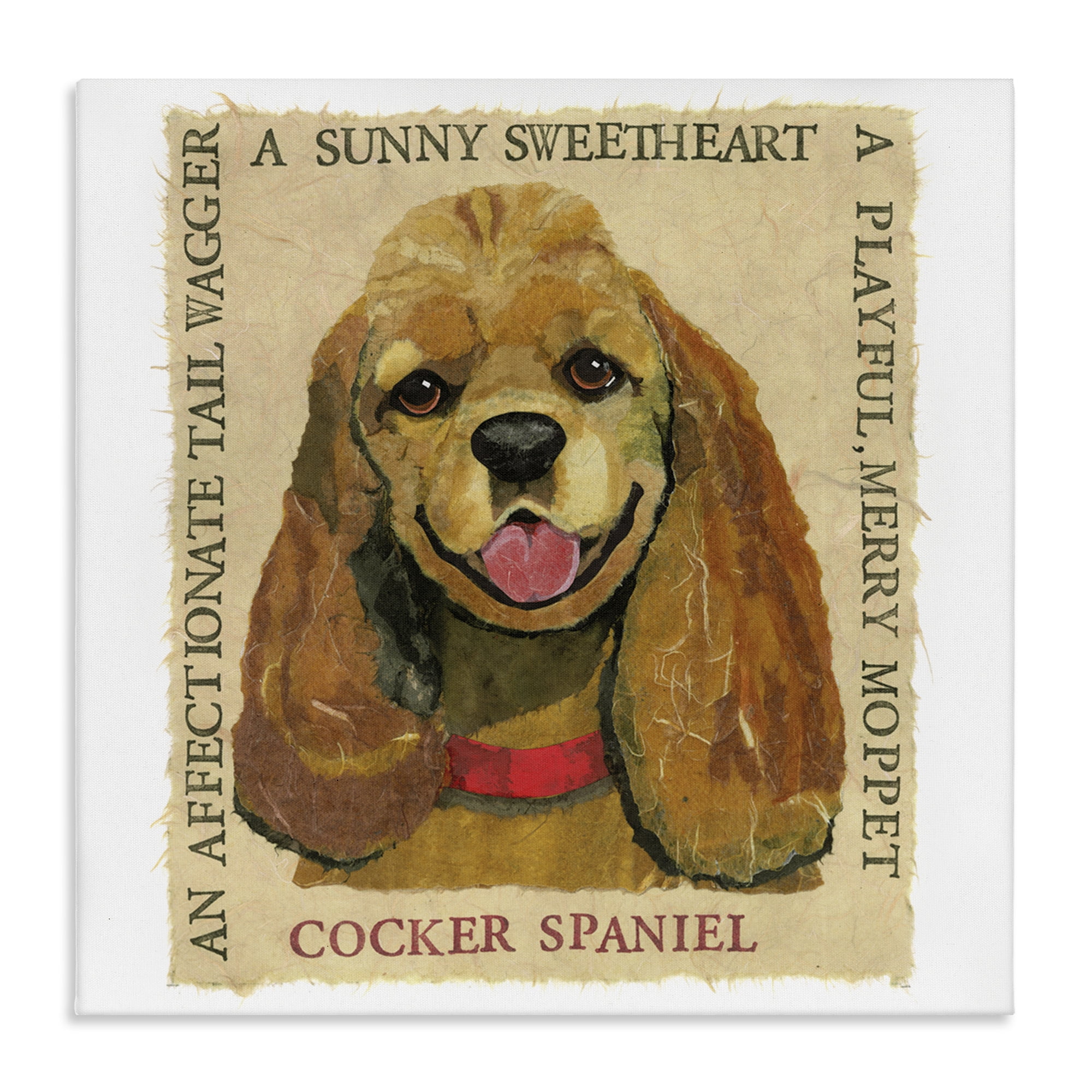 Stupell Industries Fun Cocker Spaniel Phrases Animals Painting Wrapped Canvas Art Print Wall Art, 30 x 30