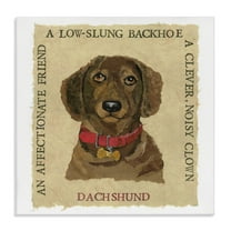 Stupell Industries Fun Dachshund Pet Phrases Animals Painting Wrapped Canvas Art Print Wall Art, 17 x 17