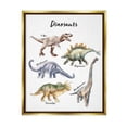 thumbnail image 1 of Stupell Industries Fun Dinosaur Chart Playful Watercolor Illustration Metallic Gold Framed Floating Canvas Wall Art, 24x30, by Ziwei Li, 1 of 5