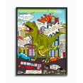 thumbnail image 1 of Stupell Industries Fun Dinosaur Facts T-Rex Destroys City Scene Framed Wall Art Design by Sangita Bachelet, 16" x 20", Black Framed, 1 of 8
