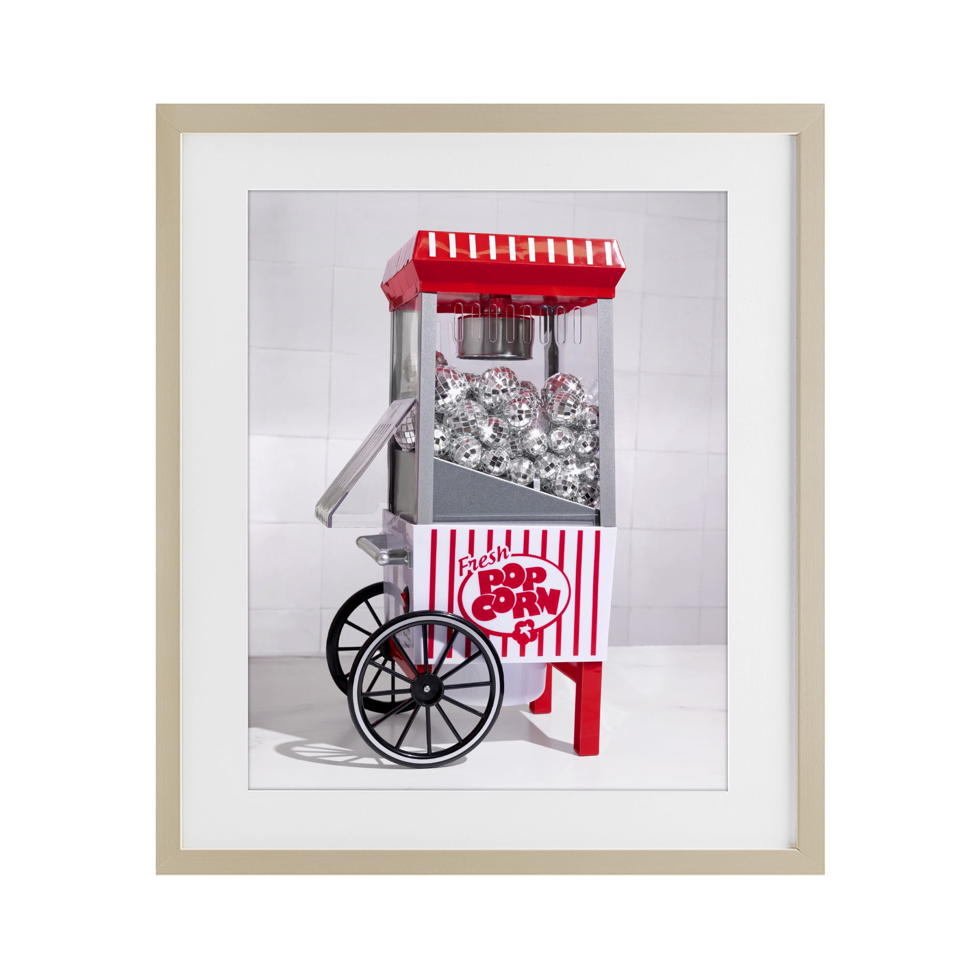 Stupell Industries Fun Disco Popcorn Machine Birch Framed Print Under Glass, design by LISH Creative