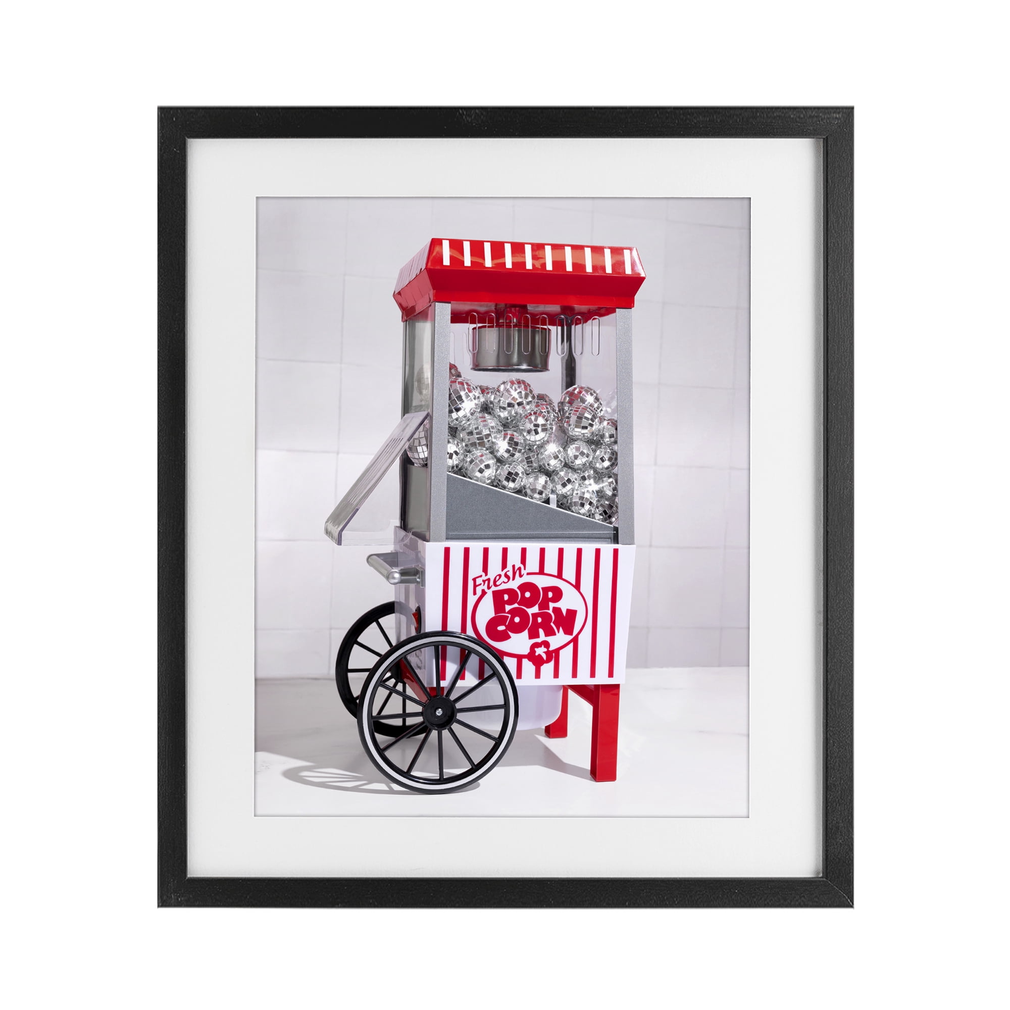 Stupell Industries Fun Disco Popcorn Machine Black Framed Print Under Glass, design by LISH Creative