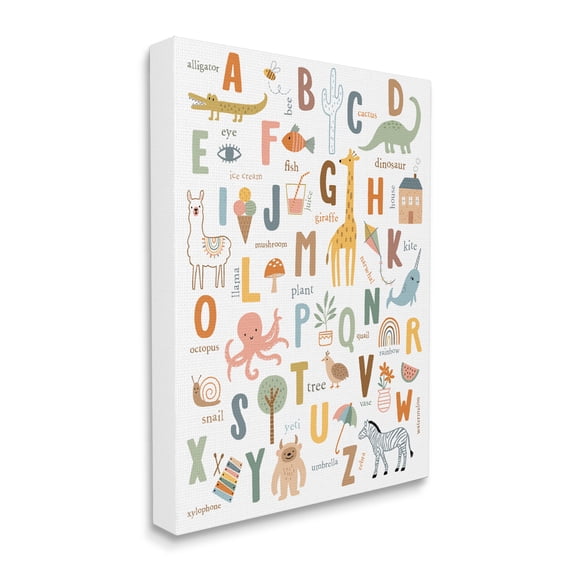 Stupell Industries Fun Educational ABC Chart Cute Animals ,16 x 20,Designed by Nina Seven
