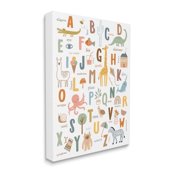 Stupell Industries Fun Educational ABC Chart Cute Animals ,16 x 20,Designed by Nina Seven