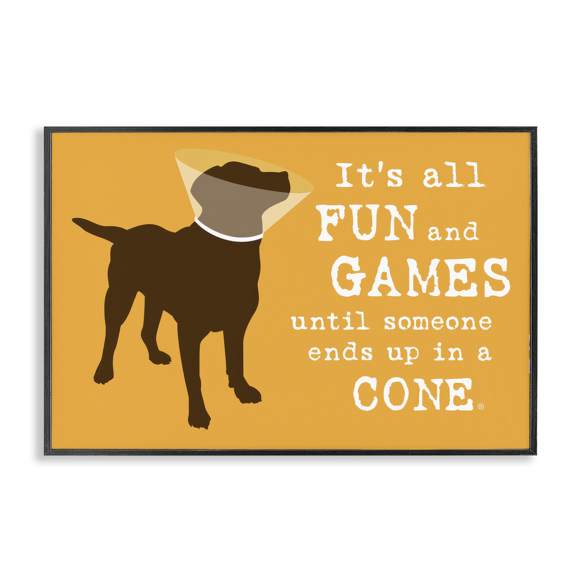 Stupell Industries Fun & Games Cone Animals Painting Black Framed Art Print Wall Art, 24 x 16
