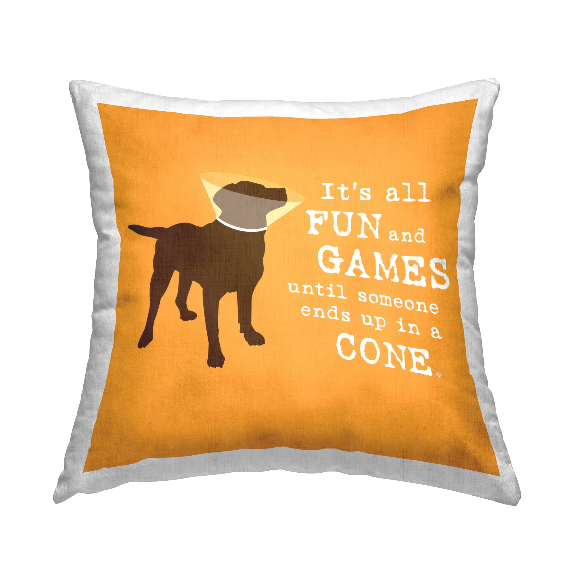 Stupell Industries Fun & Games Cone Decorative Printed Throw Pillow Design by Dog Is Good.