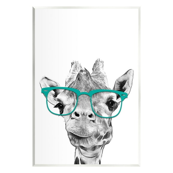 Stupell Industries Fun Giraffe In Glasses Animal Animals & Insects Painting Unframed Art Print Wall Art