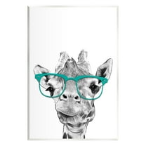 Stupell Industries Fun Giraffe In Glasses Animal Animals & Insects Painting Unframed Art Print Wall Art