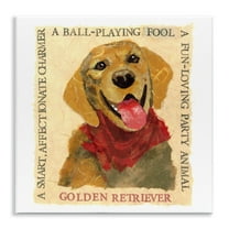 Stupell Industries Fun Golden Retriever Phrases Animals Painting Unframed Art Print Wall Art, 12 x 12