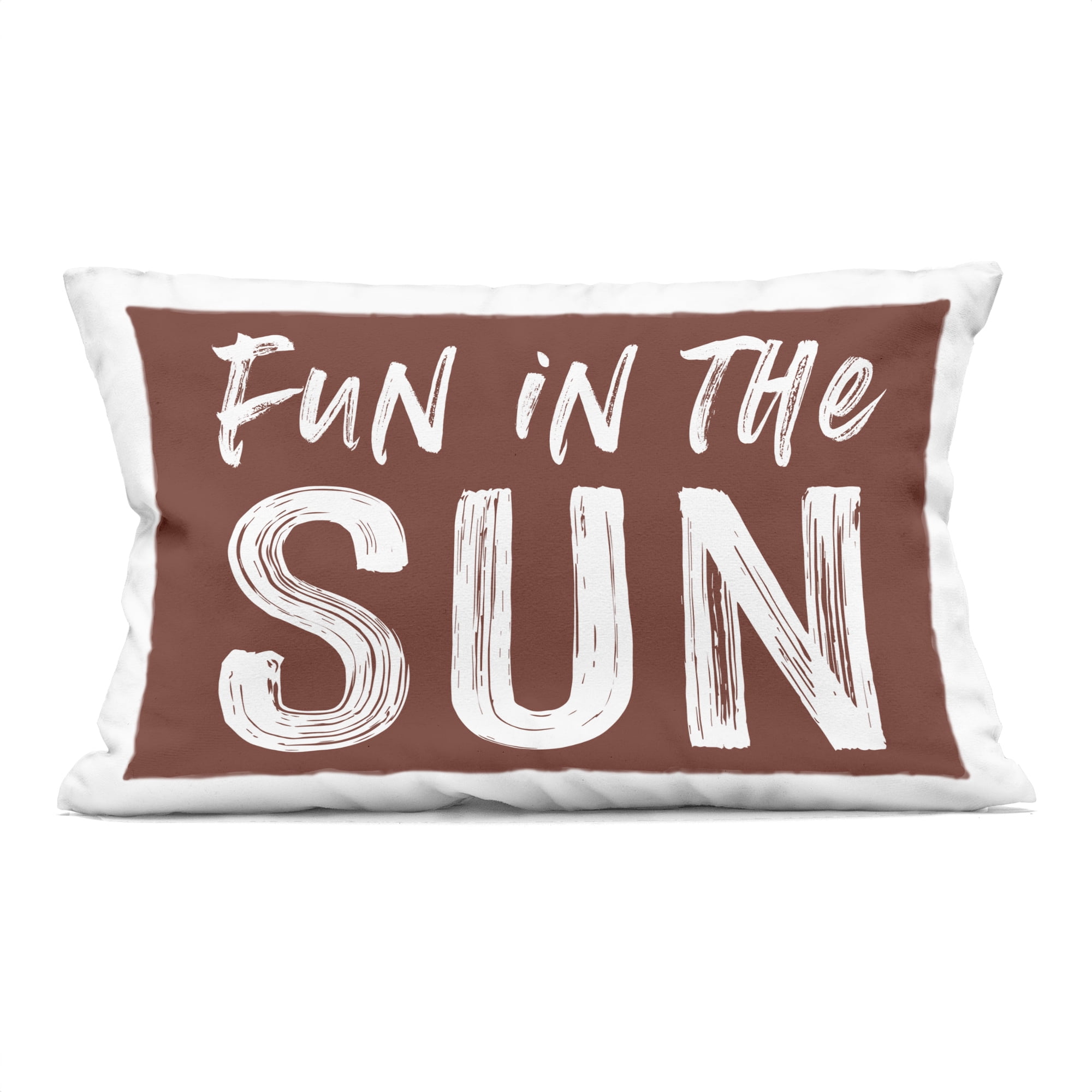 Stupell Industries Fun In Sun Brown Sentiment Decorative Printed Throw Pillow, design by Lettered and Lined