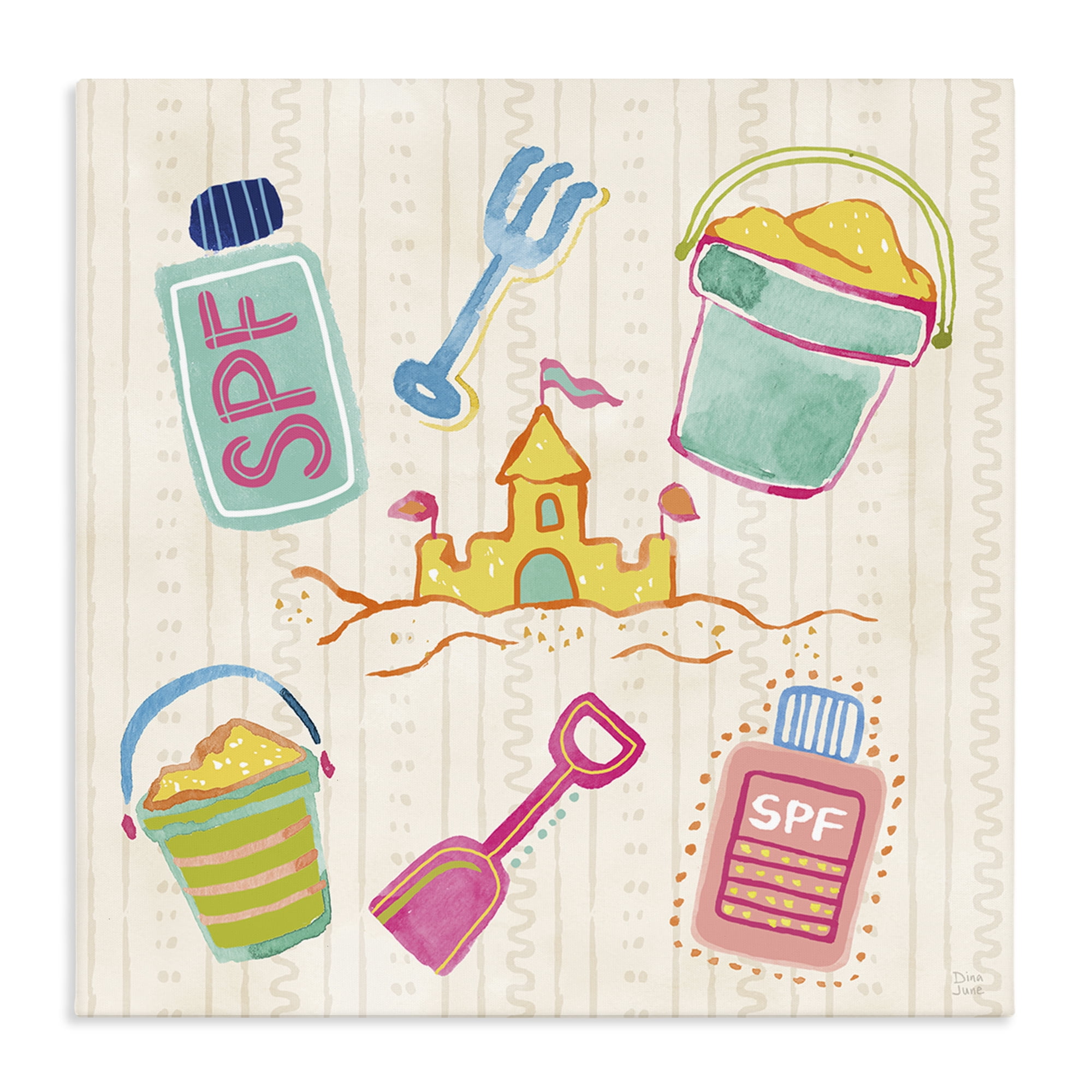 Stupell Industries Fun In The Sun Beach Pails Canvas Wall Art, design by Dina June