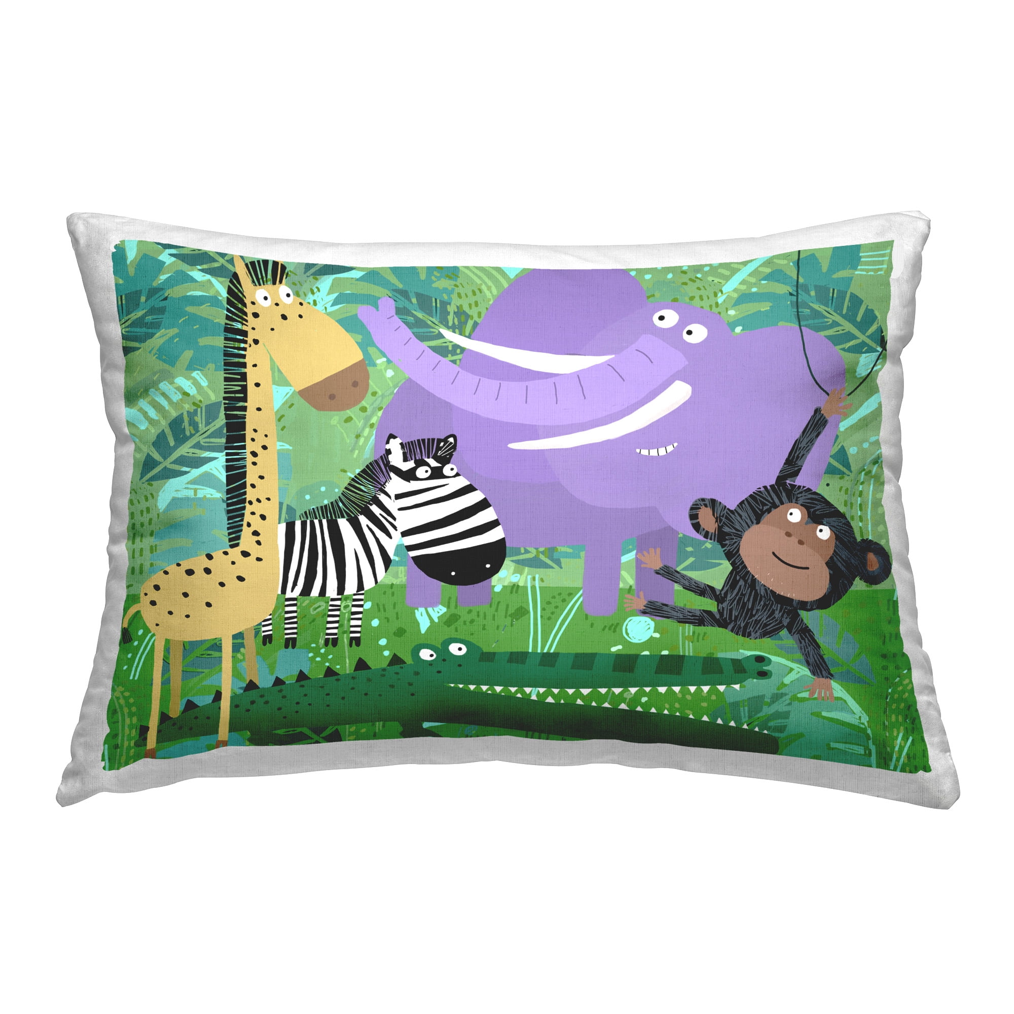 Stupell Industries Fun Jungle Animals Decorative Printed Throw Pillow Design by Carla Daly