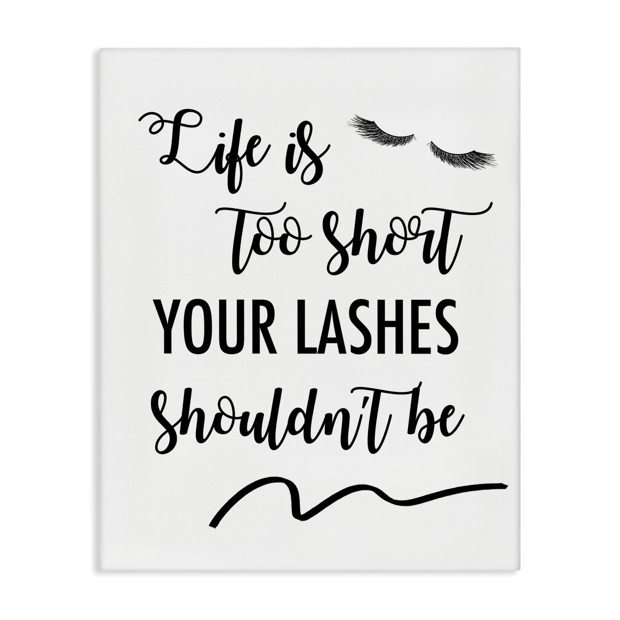 Stupell Industries Fun Lashes Phrase Beauty & Fashion Painting Gallery Wrapped Canvas Art Print Wall Art, 24 x 30