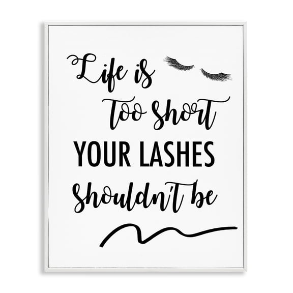Stupell Industries Fun Lashes Phrase Beauty & Fashion Painting White Framed Art Print Wall Art, 24 x 30
