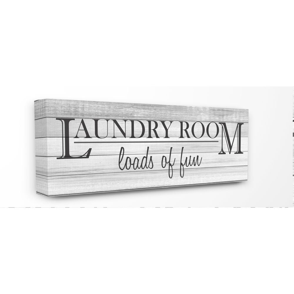Stupell Industries Fun Laundry Room Funny Word Bathroom Black And White Design Canvas Wall Art by Kimberly Allen