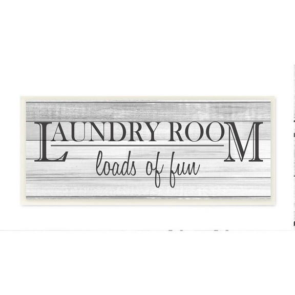 Stupell Industries Fun Laundry Room Funny Word Bathroom Black And White Design Wall Plaque Art by Kimberly Allen