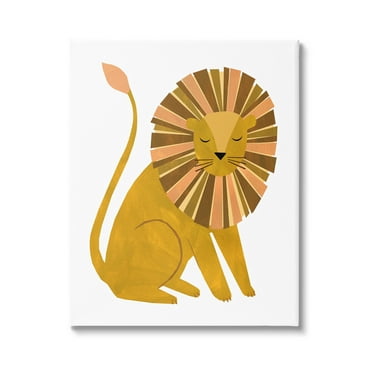 Stupell Industries Fun Lion Mane Wildlife Graphic Art Gallery Wrapped Canvas Print Wall Art, Design by Emily Kopcik