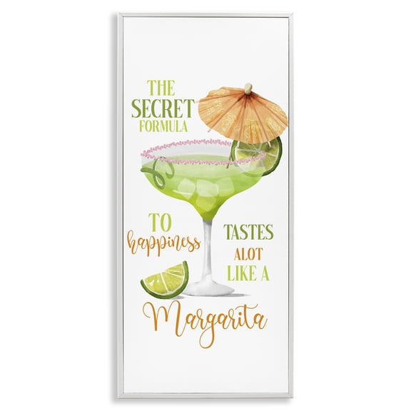 Stupell Industries Fun Margarita Expression Food & Beverage Painting White Framed Art Print Wall Art, 10 x 24