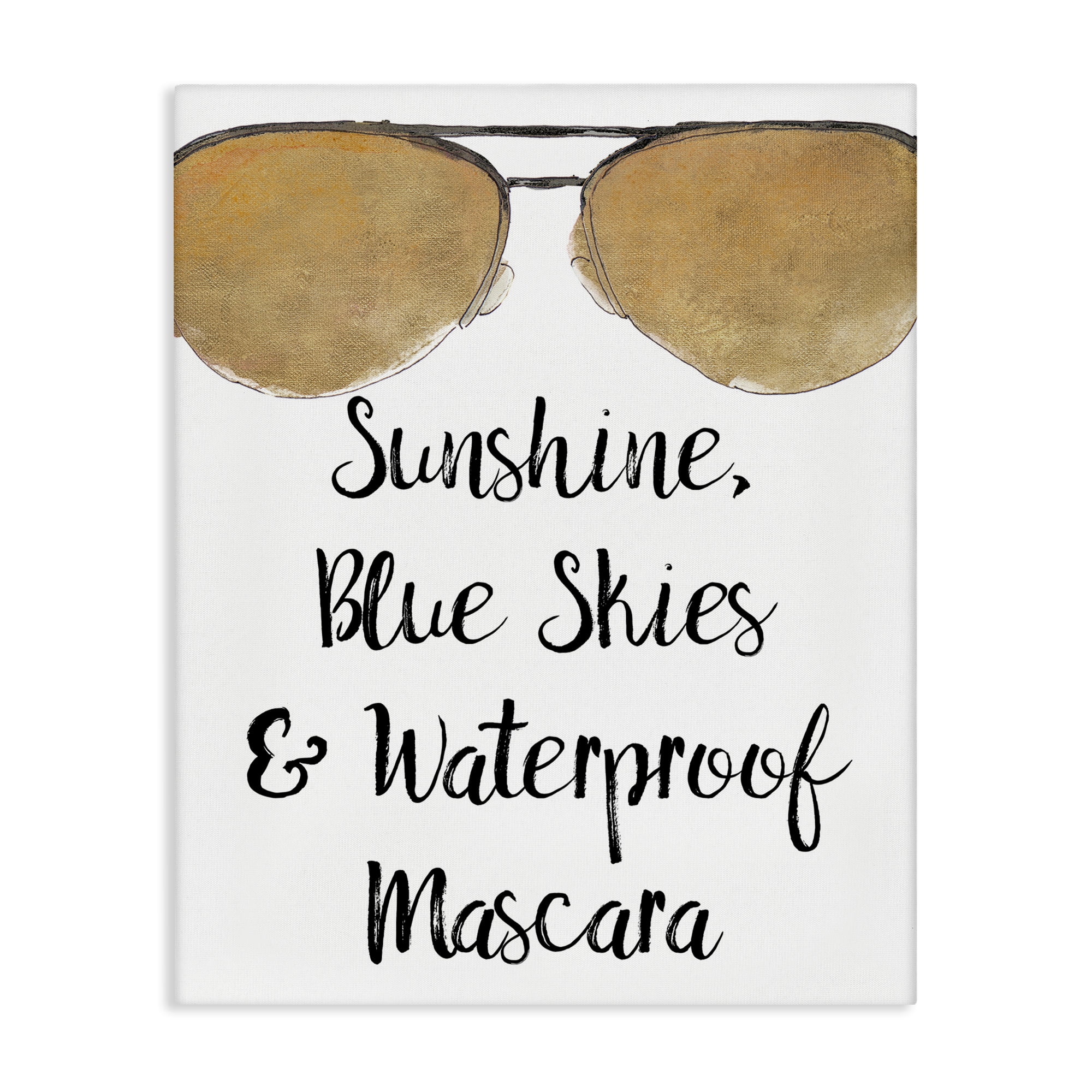 Stupell Industries Fun Mascara Phrase Beauty & Fashion Painting Gallery Wrapped Canvas Art Print Wall Art, 36 x 48