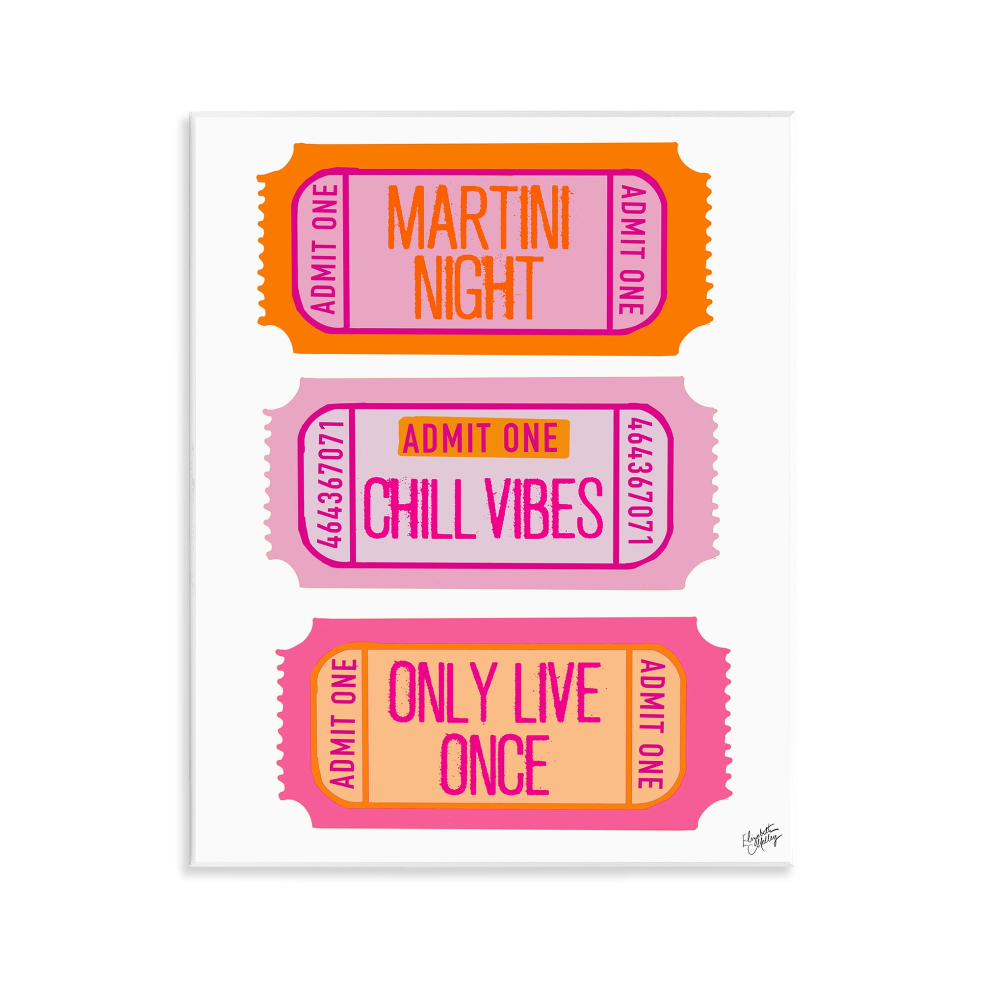 Stupell Industries Fun Party Phrase Tickets Text & Numbers Painting Unframed Art Print Wall Art, 11 x 14