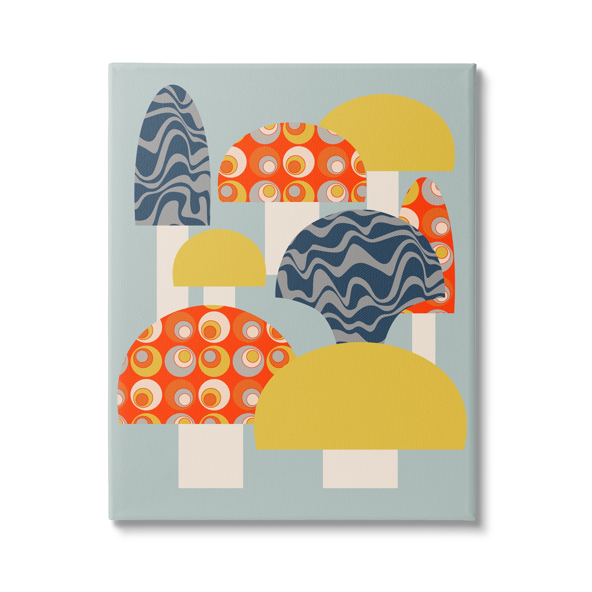 Stupell Industries Fun Patterned Mushrooms Botanical & Floral Painting Gallery Wrapped Canvas Art Print Wall Art, 30 x 40