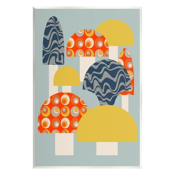 Stupell Industries Fun Patterned Mushrooms Botanical & Floral Painting Unframed Art Print Wall Art, 10 x 15