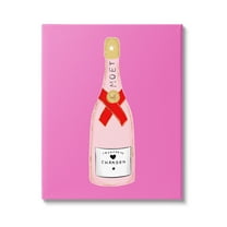 Stupell Industries Fun Pink Champagne Food & Beverage Painting Gallery Wrapped Canvas Art Print Wall Art, 16 x 20