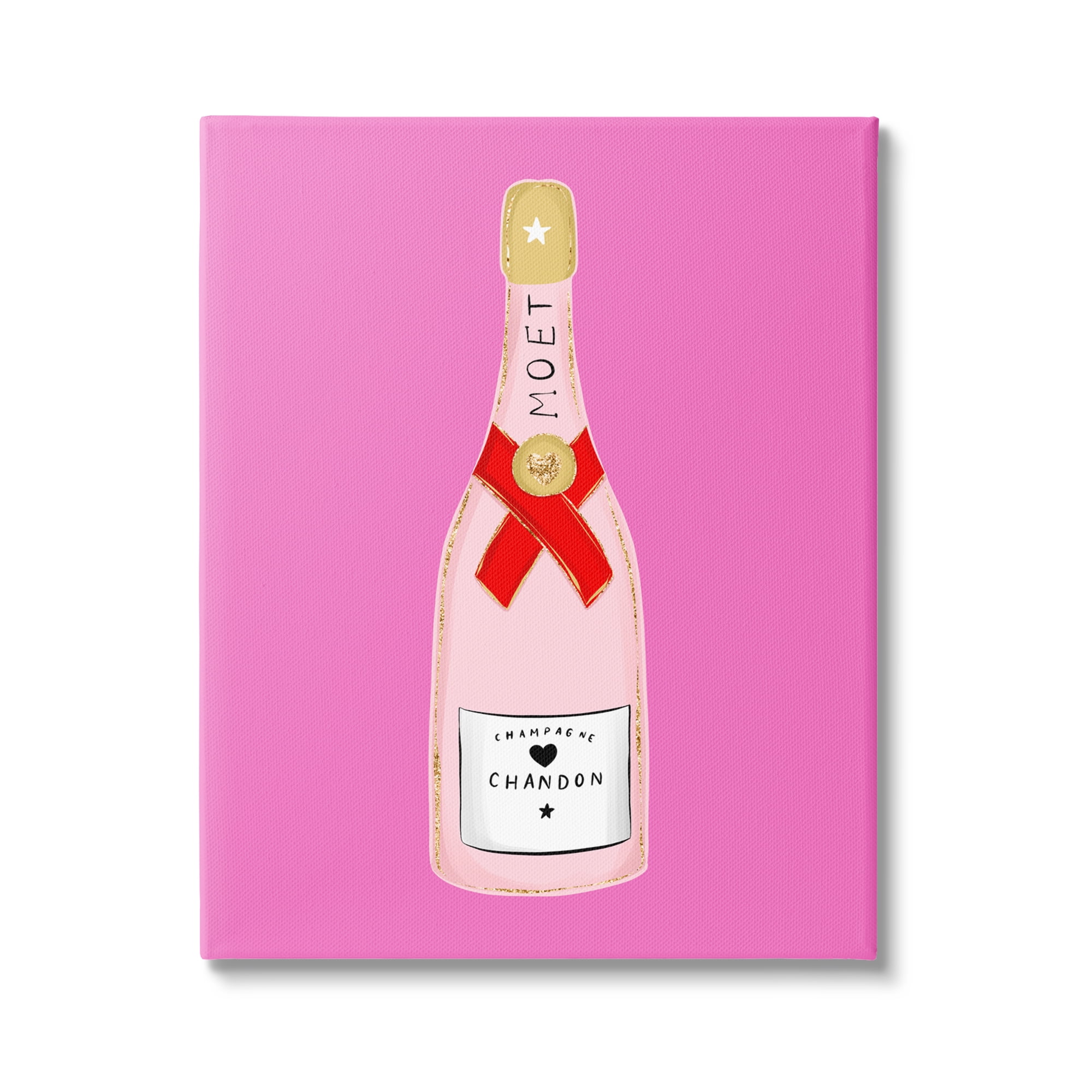 Stupell Industries Fun Pink Champagne Food & Beverage Painting Gallery Wrapped Canvas Art Print Wall Art, 24 x 30