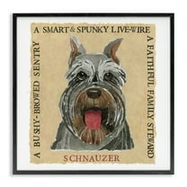 Stupell Industries Fun Schnauzer Pet Phrases Animals Painting Black Framed Art Print Wall Art, 12 x 12