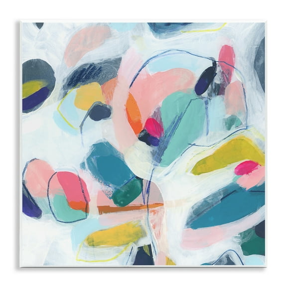Stupell Industries Fun Shapes Impression Abstract Painting Unframed Art Print Wall Art, 12 x 12