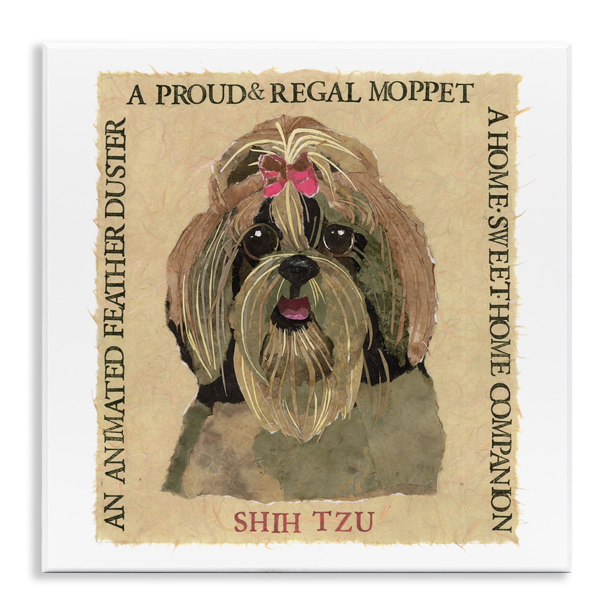 Stupell Industries Fun Shih Tzu Pet Phrases Animals Painting Unframed Art Print Wall Art, 12 x 12