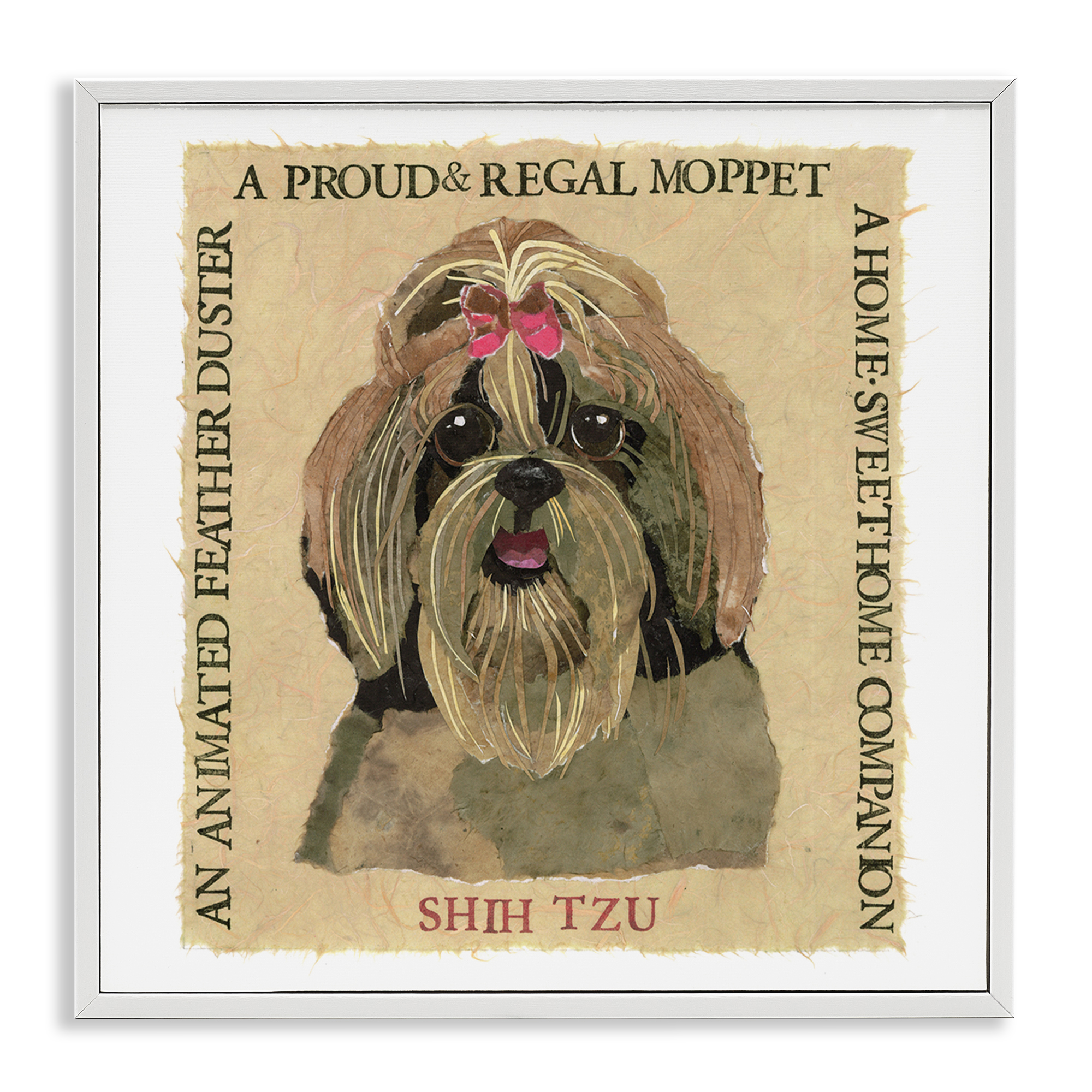 Stupell Industries Fun Shih Tzu Pet Phrases Animals Painting White Framed Art Print Wall Art, 24 x 24