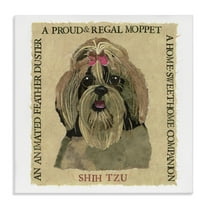 Stupell Industries Fun Shih Tzu Pet Phrases Animals Painting Wrapped Canvas Art Print Wall Art, 17 x 17