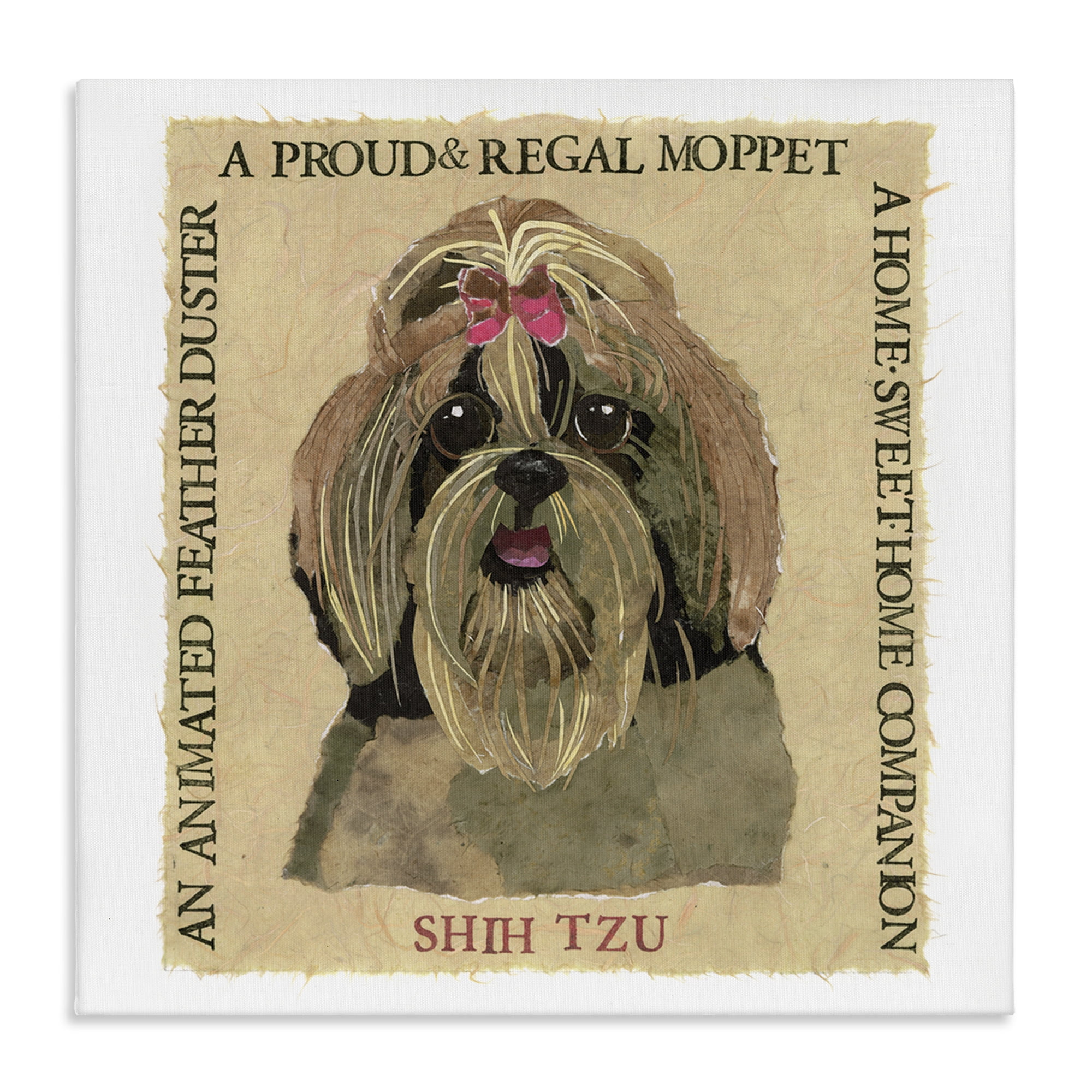 Stupell Industries Fun Shih Tzu Pet Phrases Animals Painting Wrapped Canvas Art Print Wall Art, 30 x 30