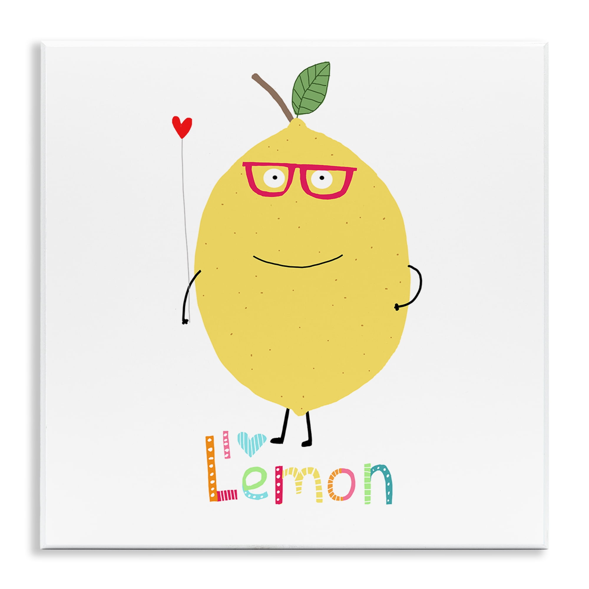 Stupell Industries Fun Smiling Lemon Food & Beverage Painting Unframed Art Print Wall Art, 12 x 12