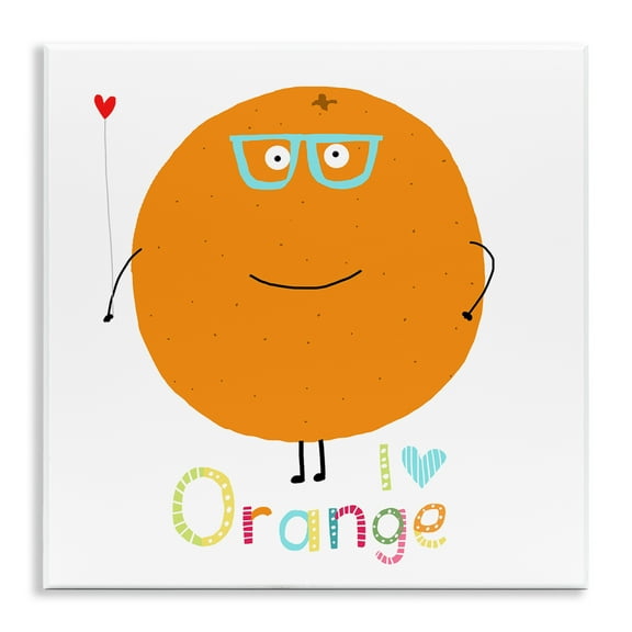 Stupell Industries Fun Smiling Orange Food & Beverage Painting Unframed Art Print Wall Art, 12 x 12